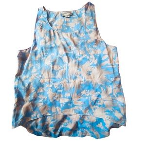Gryphon New York Blue/Gray Silk Blend Racer Back HiLo Tank Top Women’s Size M